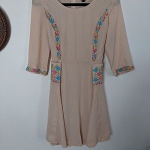 Cutie London asos 3/4 sleeve embroidered dress